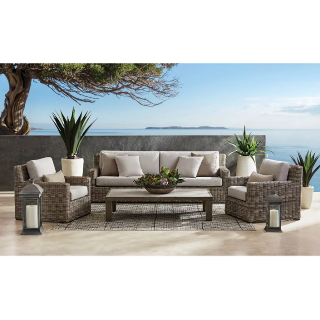 Halsted 5pc wicker small space patio furniture set sale