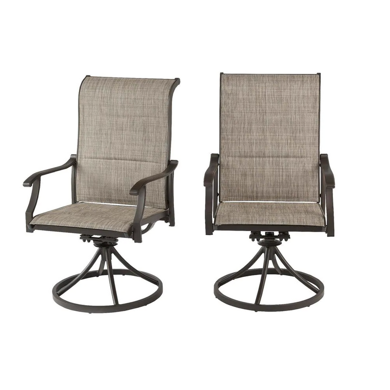 Riverbrook Swivel Dining Lounge Chair 2 Pack Steel